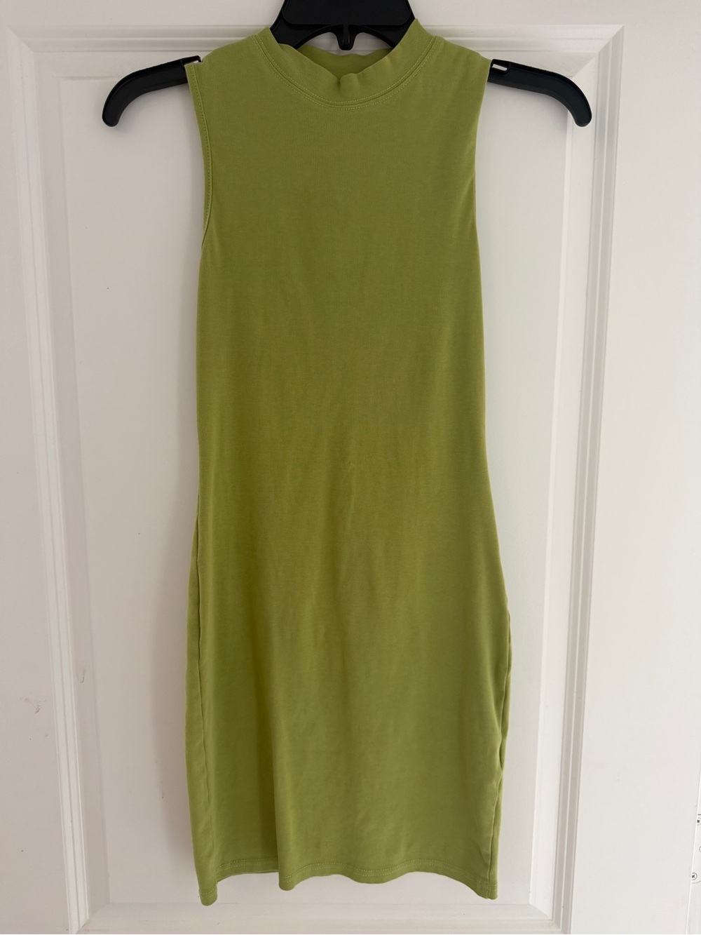 SHEIN Olive Green Sleeveless Mock Neck Mini Dress